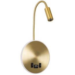 Φωτιστικό Τοίχου - Απλίκα Με Φορτιστή Usb Goose 60885 15,5x15x30,5cm Led 600lm 6W 4500K Gold Globostar