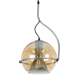 Φωτιστικό Οροφής Glasso 60927 Φ27x52cm 1xE27 Honey-Nickel GloboStar
