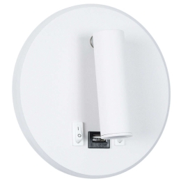 Φωτιστικό Τοίχου - Απλίκα Με Φορτιστή Usb Lady-R 60939 Φ15x7cm Led 600lm 6W 4500K White GloboStar