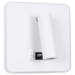 Φωτιστικό Τοίχου - Απλίκα Με Φορτιστή Usb & Κρυφό Φωτισμό Lady-S 60943 15x15x7cm Led 600lm 6W 4500K White GloboStar