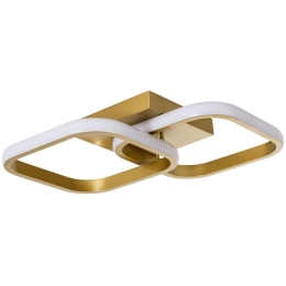 Φωτιστικό Οροφής - Πλαφονιέρα Nora 61063 40x24x7cm Led 2640lm 22W Gold GloboStar