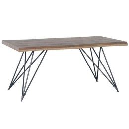 Τραπέζι Τραπεζαρίας 617-121-073 160x90x75cm Walnut-Black