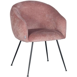 Πολυθρόνα 617-124-103 62x60x79cm Pink-Black Μέταλλο,Ύφασμα