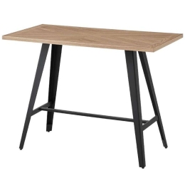 Τραπέζι Μπαρ 627-124-026 140x70x105cm Sonoma-Black Mdf,Μέταλλο