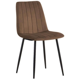 Καρέκλα Τραπεζαρίας 631-123-011 44x55x86cm Brown-Black Μέταλλο,Ύφασμα