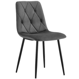 Καρέκλα Τραπεζαρίας 631-123-013 44x55x86cm Grey-Black Μέταλλο,Ύφασμα