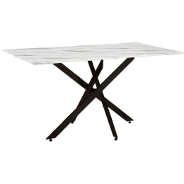 Τραπέζι Τραπεζαρίας Stone 631-123-016 160x90x76cm White-Black