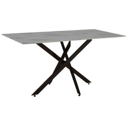 Τραπέζι Τραπεζαρίας Stone 631-123-017 160x90x76cm Grey-Black