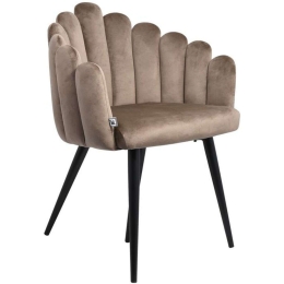 Πολυθρόνα 631-124-020 64x60x84cm Beige-Black Βελούδο, Μέταλλο