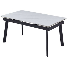 Τραπέζι Επεκτεινόμενο Bruno 638-124-001 150x90x76cm White-Black Μέταλλο,Κεραμικό