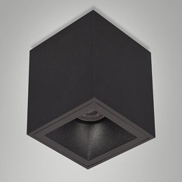Φωτιστικό Οροφής - Πλαφονιέρα Perez 6584-00-060 GU10 9x9,5cm Black Fabas Luce