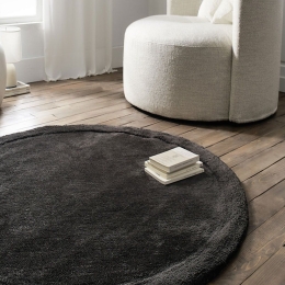 Χαλί Heaven 802/14 Graphite Black Gofis Home 150X150cm Round