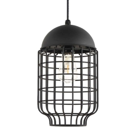 Φωτιστικό Οροφής VK/01123/PE/B Φ20x171cm 1xE27 20W Black VKLed