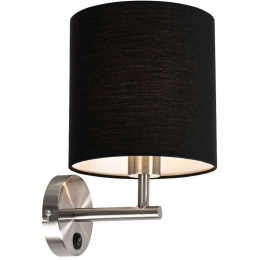 Φωτιστικό Τοίχου - Απλίκα VK/03312/WA/MCB Φ20x23x31cm E27 20W Silver-Black VKLed