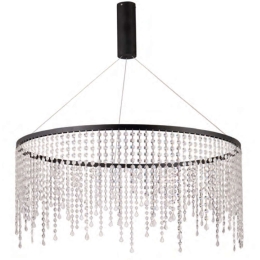 Φωτιστικό Οροφής 77-8137 Led 80cm Crescendo Black Homelighting Κρύσταλλο,Μέταλλο