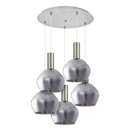 Φωτιστικό Οροφής Adept Tube 77-8404 43x43x300cm 5xE27 60W Nickel-Smoke Homelighting
