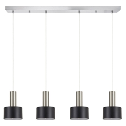 Φωτιστικό Οροφής - Ράγα Adept Tube 77-8455 85x14x300cm 4xE27 60W Nickel-Black Homelighting