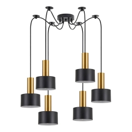 Φωτιστικό Οροφής Adept Tube 77-8632 50x50x300cm 6xE27 60W Black-Gold Homelighting
