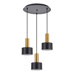 Φωτιστικό Οροφής Adept Tube 77-8635 35x35x300cm 3xE27 60W Black-Gold Homelighting