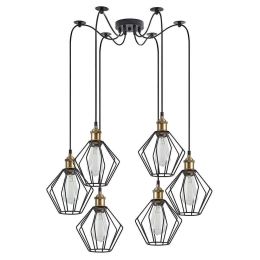 Φωτιστικό Οροφής Magnum 77-8704 55x55x300cm 6xE27 60W Black-Bronze Homelighting