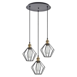 Φωτιστικό Οροφής Magnum 77-8707 37x37x300cm 3xE27 60W Black-Bronze Homelighting
