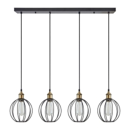 Φωτιστικό Οροφής - Ράγα Magnum 77-8716 87x20x300cm 4xE27 60W Black-Bronze Homelighting