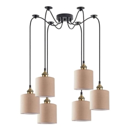 Φωτιστικό Οροφής Adept 77-8740 50x50x300cm 6xE27 60W Multi-Brown Homelighting