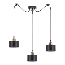 Φωτιστικό Οροφής Adept 77-8762 40x40x300cm 3xE27 60W Black-Gold Homelighting
