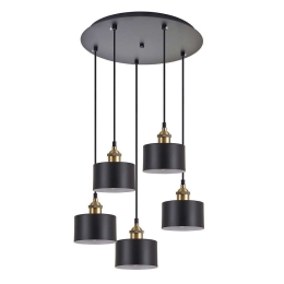 Φωτιστικό Οροφής Adept 77-8765 40x40x300cm 5xE27 60W Black-Gold Homelighting