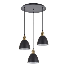 Φωτιστικό Οροφής Adept 77-8771 35x35x300cm 3xE27 60W Black-Gold Homelighting
