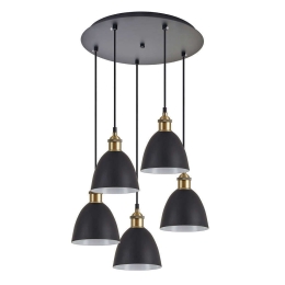 Φωτιστικό Οροφής Adept 77-8772 40x40x300cm 5xE27 60W Black-Gold Homelighting