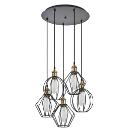 Φωτιστικό Οροφής Magnum Flex 77-8966 42x42x300cm 5xE27 60W Black-Bronze Homelighting