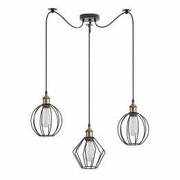Φωτιστικό Οροφής Magnum Flex 77-8969 45x45x300cm 3xE27 60W Black-Bronze Homelighting