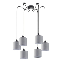 Φωτιστικό Οροφής Κρεμαστό Adept 77-9025 50x300cm 6xE27 60W Grey Homelighting Ύφασμα