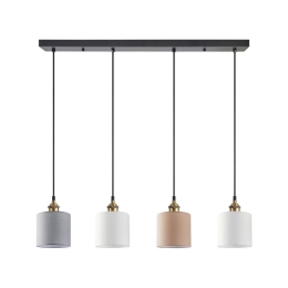 Φωτιστικό Οροφής - Ράγα Magnum Flex 77-9033 85x15x300cm 4xE27 60W White -Grey - Brown Homelighting Μέταλλο,Ύφασμα