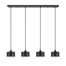 Φωτιστικό Οροφής - Ράγα Adept 77-9040 85x14x300cm 4xE27 60W Black Homelighting Μέταλλο