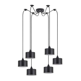 Φωτιστικό Οροφής Κρεμαστό Adept 77-9041 50x300 6xE27 60W Black Homelighting Μέταλλο