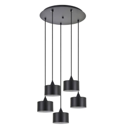 Φωτιστικό Οροφής Κρεμαστό Adept 77-9042 40x300cm 5xE27 60W Black Homelighting Μέταλλο