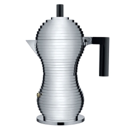 Καφετιέρα Espresso Pulcina MDL02/6 B 300ml/6cups Inox-Black Alessi Ανοξείδωτο Ατσάλι