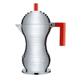 Καφετιέρα Espresso Pulcina MDL02/6 R 300ml/6cups Inox-Red Alessi Ανοξείδωτο Ατσάλι