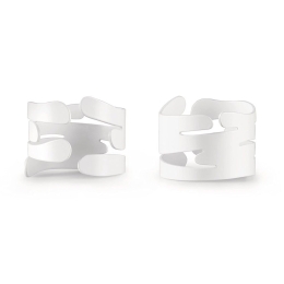 Δαχτυλίδι Πετσέτας Barking (Σετ 2Τμχ) BM17S2 W 4,5x3cm White Alessi Ανοξείδωτο Ατσάλι