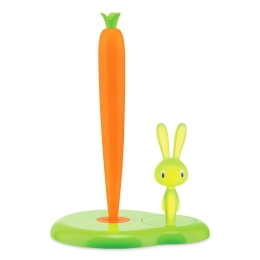 Βάση για Χαρτί Κουζίνας Bunny & Carrot ASG42/H GR 20,2x16x34cm Green-Orange Alessi Πλαστικό