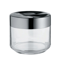 Βάζο Αποθήκευσης Julieta LC07 500ml 9,3cm Clear-Inox Alessi Ατσάλι,Γυαλί
