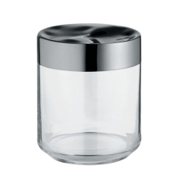Βάζο Αποθήκευσης Julieta LC08 750ml 12,3cm Clear-Inox Alessi Ατσάλι,Γυαλί