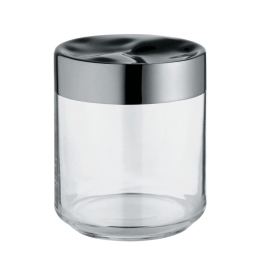 Βάζο Αποθήκευσης Julieta LC09 1Lt 15,8cm Clear-Inox Alessi Ατσάλι,Γυαλί