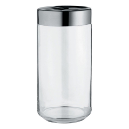 Βάζο Αποθήκευσης Julieta LC10 1,5Lt 21,6cm Clear-Inox Alessi Ατσάλι,Γυαλί