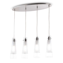 Φωτιστικό Οροφής-Ράγα Kuky 023038 73x46/135x33cm 4xE27 60W Clear Ideal Lux