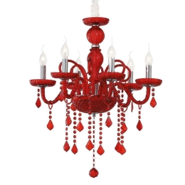 Φωτιστικό Οροφής-Πολυέλαιος Giudecca 027418 58x70/135cm 6xE14 40W Red Ideal Lux