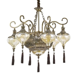 Φωτιστικό Οροφής Harem 116006 75x80/170cm 9xE27 60W Gold Ideal Lux