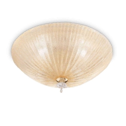 Φωτιστικό Οροφής-Πλαφονιέρα Shell 140179 40x12cm 3xE27 60W Amber Ideal Lux